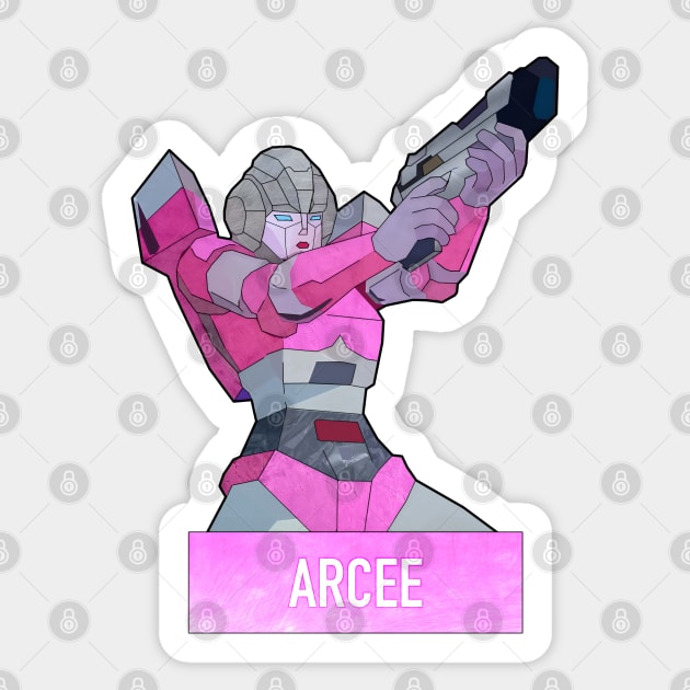 Autobot Arcee Transformers Sticker by ramonavirus